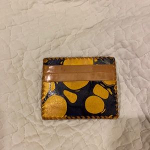 Marbled leather card holder/wallet